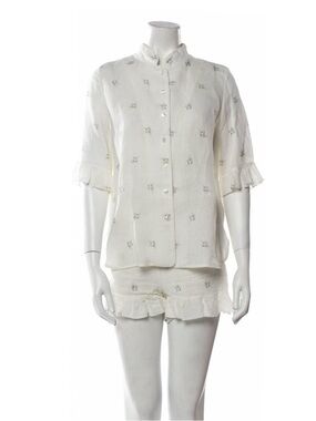 Sleeper Embroidered Ruffle Short Set